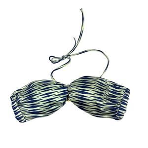 Victoria's Secret Bikini Top‎ Navy Blue Green Printed Halter Women's L Swim